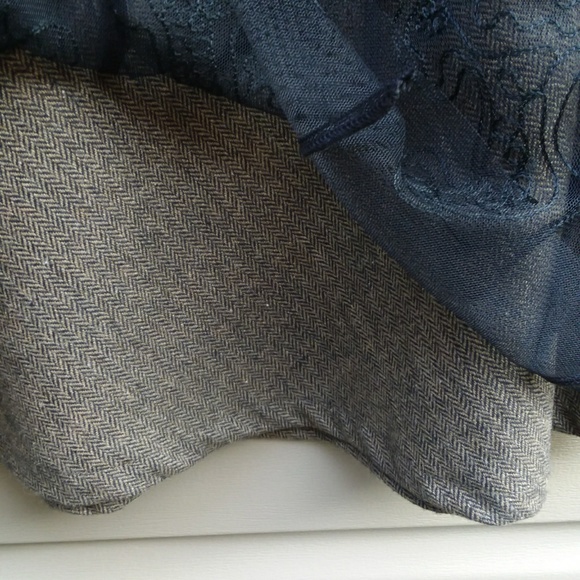 OXMO Skirt Sz 38 Black Embroidered Brw Herringbone - Picture 8 of 8